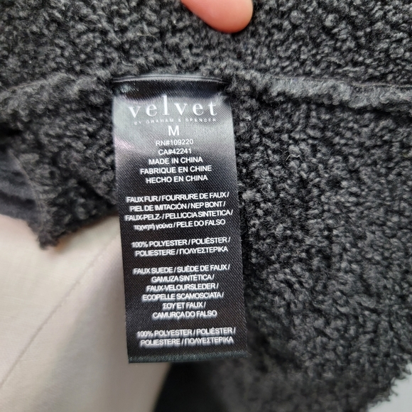 VELVET BY GRAHAM & SPENCER FAUX SUEDE JACKET WITH SHERPA - Picture 8 of 10